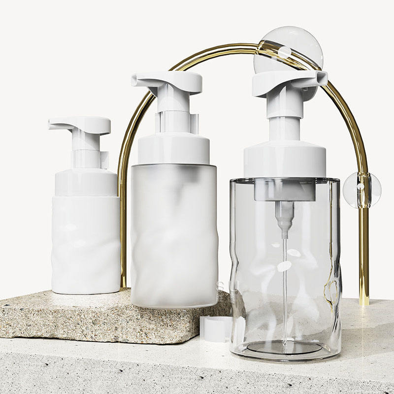 150ml 250ml 300ml 400ml PET สีชมพูนู้ดโฟมสบู่มือขวดรีฟิลขวดปั๊มโฟม