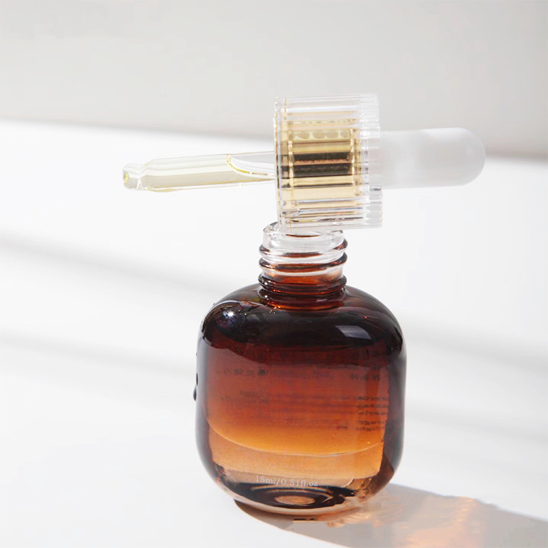 ขวดหยดแก้วดูแลผิวส่วนบุคคลสีเหลืองอำพันสีดำ ขวดหยดแก้วดูแลผิวส่วนบุคคลสีเหลืองอำพันสีดำ