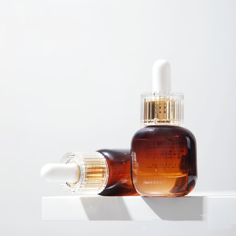 ขวดหยดแก้วดูแลผิวส่วนบุคคลสีเหลืองอำพันสีดำ ขวดหยดแก้วดูแลผิวส่วนบุคคลสีเหลืองอำพันสีดำ