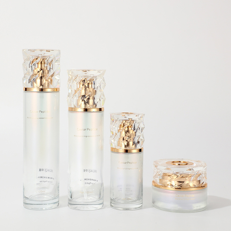 ชุดบรรจุภัณฑ์เครื่องสำอางไล่โทนสีสีพิมพ์ขวดครีมหน้าเปล่าผลิตภัณฑ์ดูแลผิวขวดโลชั่นแก้วพร้อมปั๊ม ชุดบรรจุภัณฑ์เครื่องสำอางไล่โทนสีสีพิมพ์ขวดครีมหน้าเปล่าผลิตภัณฑ์ดูแลผิวขวดโลชั่นแก้วพร้อมปั๊ม