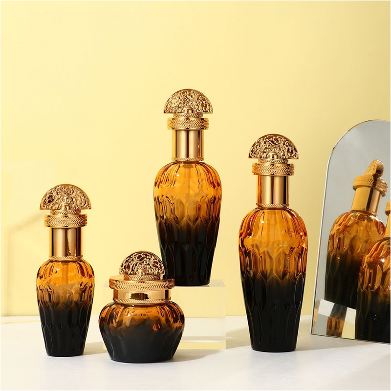 Frosted Clear Glass บรรจุภัณฑ์บำรุงผิวบรรจุภัณฑ์เครื่องสำอางขวดโลชั่นแก้วพร้อมปั๊มหยด Frosted Clear Glass บรรจุภัณฑ์บำรุงผิวบรรจุภัณฑ์เครื่องสำอางขวดโลชั่นแก้วพร้อมปั๊มหยด