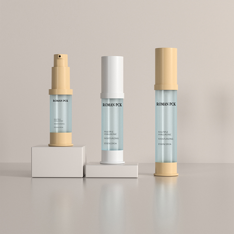 15ml 30ml 1oz Frosted Airless ปั๊มขวด Blue Slim รูปร่างกระบอกสูงเครื่องสำอางค์ครีมเจลสำหรับเซรั่มโลชั่น Blush GEL