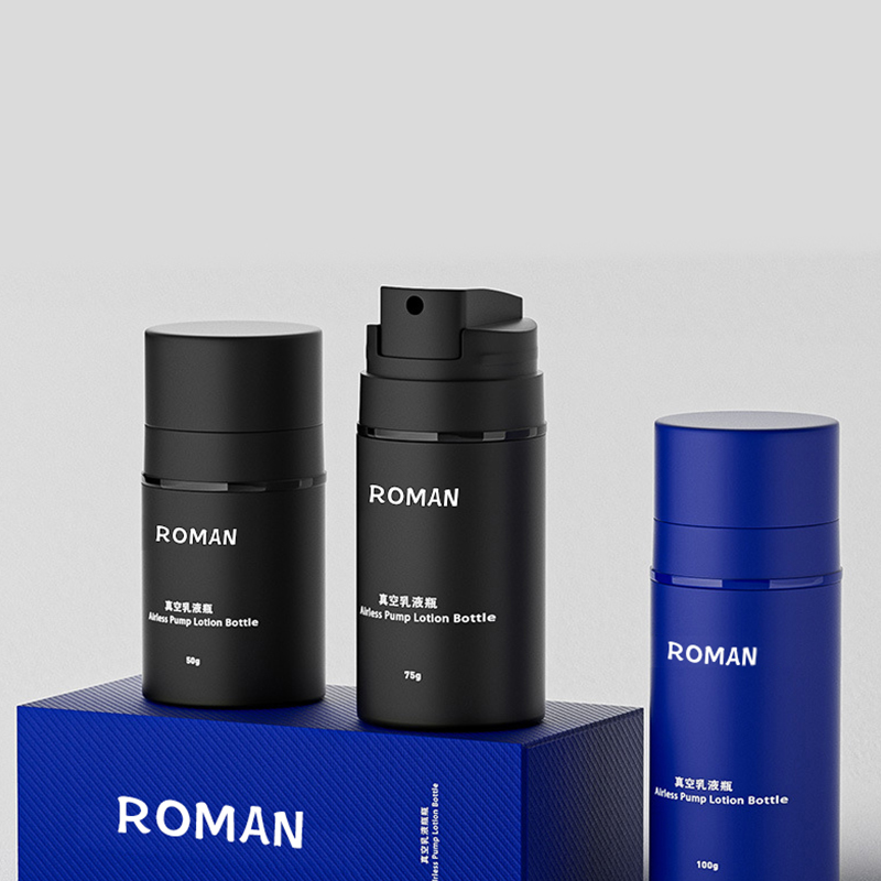 Matte Black ขวดโลชั่น 15ml 30ml 50ml 100ml 120ml 150ml Skincare Essence ปั๊มขวดสุญญากาศสำหรับบรรจุภัณฑ์เครื่องสำอาง Matte Black ขวดโลชั่น 15ml 30ml 50ml 100ml 120ml 150ml Skincare Essence ปั๊มขวดสุญญากาศสำหรับบรรจุภัณฑ์เครื่องสำอาง