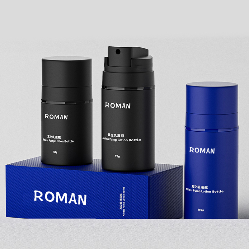 Matte Black ขวดโลชั่น 15ml 30ml 50ml 100ml 120ml 150ml Skincare Essence ปั๊มขวดสุญญากาศสำหรับบรรจุภัณฑ์เครื่องสำอาง Matte Black ขวดโลชั่น 15ml 30ml 50ml 100ml 120ml 150ml Skincare Essence ปั๊มขวดสุญญากาศสำหรับบรรจุภัณฑ์เครื่องสำอาง