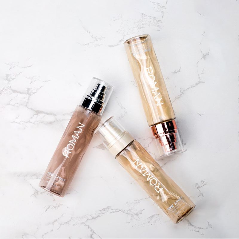 ล้างรอบเครื่องสำอางพลาสติกสเปรย์ขวดหมึกที่ว่างเปล่า100มิลลิลิตร120มิลลิลิตรมูลนิธิโลชั่นบำรุงผิวด้วยซิลเวอร์โกลด์เซรั่มขวดปั๊ม