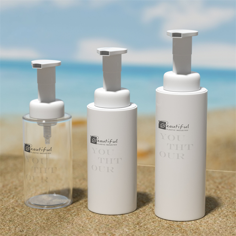100ml 120ml 150ml 200ml 300ml ขวด PET สีขาวพร้อมปั๊มโฟมสีขาวสำหรับสบู่โฟมและผลิตภัณฑ์ดูแลเส้นผมแพ็คเกจเครื่องสำอาง