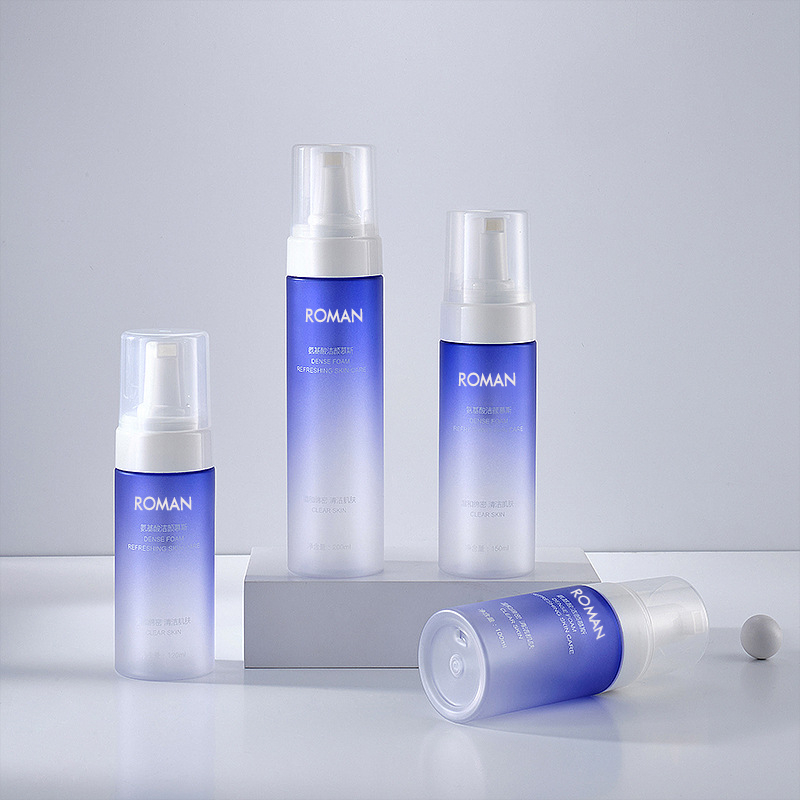 100 มิลลิลิตร 120 มิลลิลิตร 150 มิลลิลิตร 200 มิลลิลิตรสัตว์เลี้ยงไล่โทนสีสีฟ้าโฟมเครื่องจ่ายสบู่เหลวโฟมขวดปั๊มเจลอาบน้ำมือซักผ้าขวดอุปกรณ์ห้องน้ำ