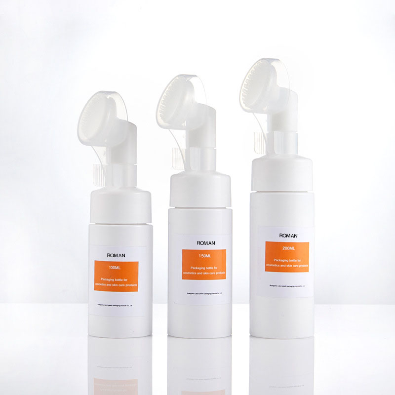 ซิลิโคนหัวแปรงโฟมขวด Facial Cleanser Foaming ขวด PET Press Facial Cleanser Mousse ขวด 100ml 120ml 150ml 200ml