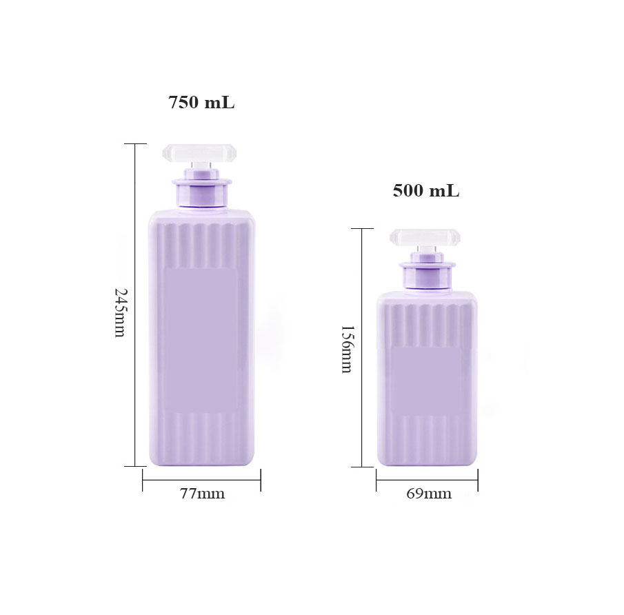 500ml 750ml ขวดปั๊มโลชั่นสัตว์เลี้ยงพลาสติกสี่เหลี่ยมที่มีพื้นผิวรูปทรงลายสำหรับน้ำมันผมแชมพูและครีมนวดผมภาชนะเครื่องสำอาง 500ml 750ml ขวดปั๊มโลชั่นสัตว์เลี้ยงพลาสติกสี่เหลี่ยมที่มีพื้นผิวรูปทรงลายสำหรับน้ำมันผมแชมพูและครีมนวดผมภาชนะเครื่องสำอาง