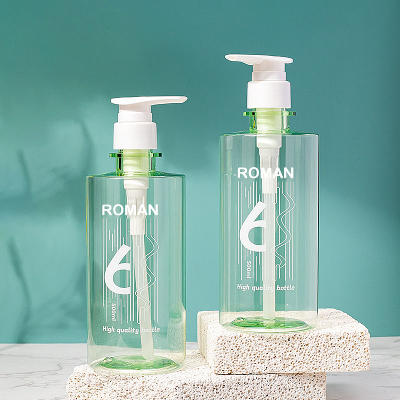 พลาสติกสีเขียว PET Skincare Face Cleanser น้ำมัน Body Scrub Wash Lotion สเปรย์ฉีดผมแชมพูและครีมนวดผมขวดปั๊มชุด