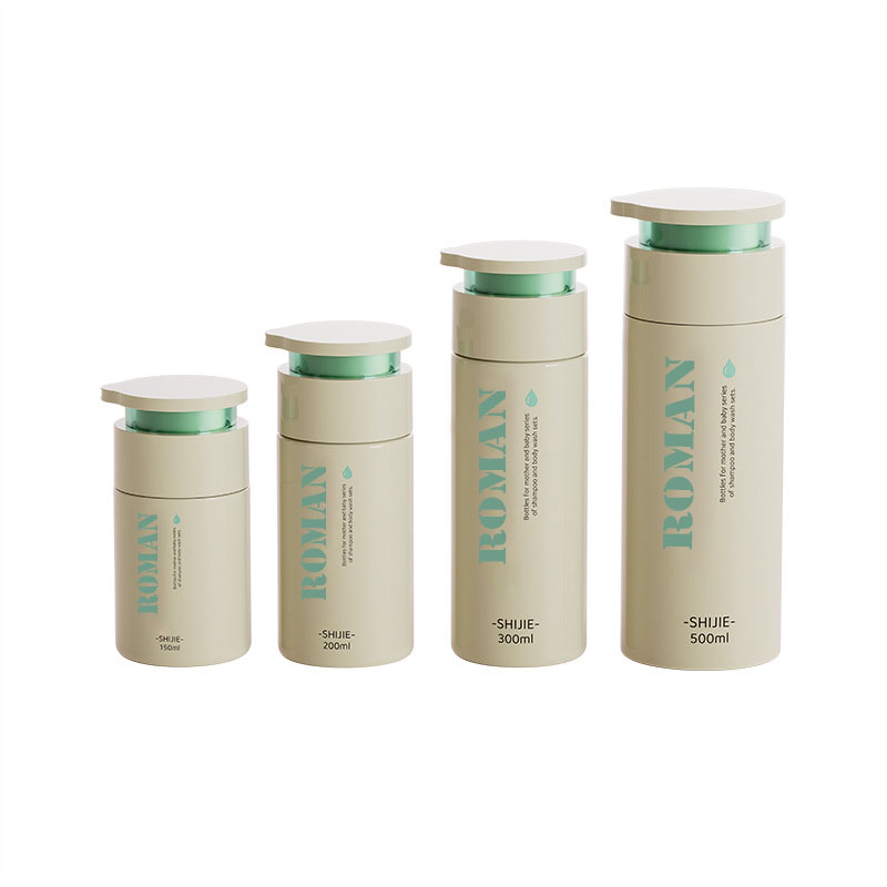 ขวดครีมบำรุงผิวไหล่แบนกลม 150 มล. 200 มล. 300 มล. 500 มล. โลชั่นเด็กครีมนวดผมบรรจุภัณฑ์แชมพูและล้างร่างกายขวดครีมทามือ
