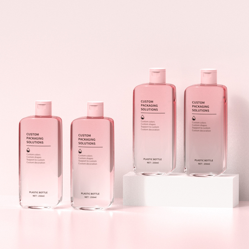 250ml Flat Moisturizing ครีมนวดขวด Facial Cleanser Body Lotion คอนเทนเนอร์เจลอาบน้ำแชมพูขวดสำหรับครีมกันแดด