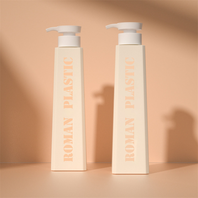 รูปร่างสวยงามบรรจุภัณฑ์เครื่องสำอางโลชั่นแชมพูเจลอาบน้ำครีมนวดผมสี่เหลี่ยมคางหมูโทนเนอร์ครีมขวดโลชั่นสำหรับการดูแลในครัวเรือน